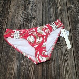 Nwt Perry Ellis Pink Bikini Bottoms with Jewelry